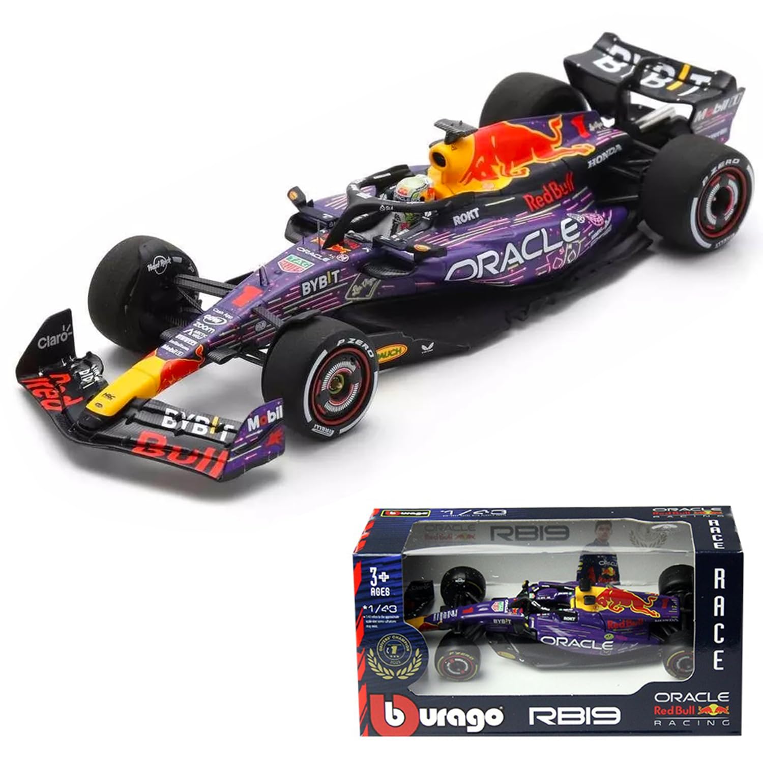 Amazon.com: Bburago 1/43 - Red Bull Racing RB19 F1 GP Colección